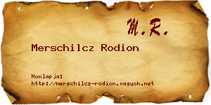 Merschilcz Rodion névjegykártya